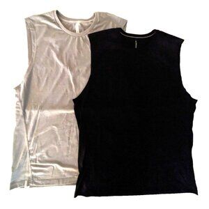NWOT Lot Of 2 Ten Thousand Durable Muscle Tee Shirts Large Black Gray Sleeveless